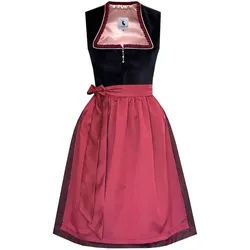 Alpenmärchen Dirndl Dirndl Sibylle in schwarz und kirschrot - ALM1032 gelb 48