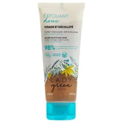 LADY GREEN PARIS Hautpflegegel Sanftes Peeling für Gesicht und Dekolleté, Sanfte Hautreinigung mit Aloe Vera, Moringa & Kiwi für strahlende Haut blau