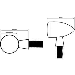 Kellermann Blinker Micro Rhombus , Extreme, schwarz, VL /HR, schwarz für Männer