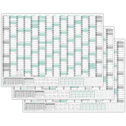 LYSCO Wandkalender XXXL Wandplaner 2026 / 2025 + 2026 DIN B0 Format (1,4 x 1,0 m) türkis, Kalender mit extra großen Tageskästchen und aus sehr stabilem Bilderdruckpapier, Schulferien, Jahresvorschau Folgejahr Plakatkalender gerollt