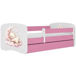 Raumhirsch Furniture Kinderbett Schlafen mit Schublade 140/70 80/61/144 , Rosa , Holzwerkstoff , Rechteckig , 70x140 cm , FSC 100% , Babymöbel & Kindermöbel, Kinderzimmer & Jugendzimmer, Kinderbetten