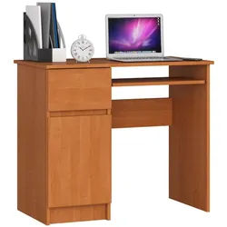Akord Schreibtisch Erlefarben 90x50x77 cm , Holzwerkstoff , Nachbildung , Holz Optik , 3 Fächer , 1 Schubladen , Rechteckig,Rechteckig , 90x77x50 cm , Büromöbel, Schreibtische, Computertische