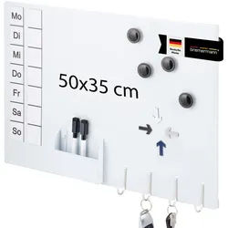 bremermann Magnettafel inkl. Zubehör, Metall weiß , Weiß , 50x35x1.5 cm , Bilder & Rahmen, Pinnwände & Magnettafeln