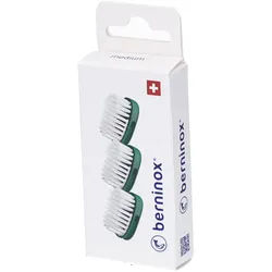 Berninox® 3 x Ersatz-Bürstenköpfe Atlantikgrün Medium