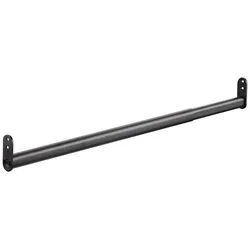 SO-TECH® Garderobenstange Schrankstange verstellbar oval 22 x 15 mm inkl. Stangenlager, (1 St), Teleskopschrankstange 90 - 110 cm, schwarz matt schwarz