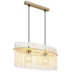 GLOBO LIGHTING Hängeleuchte, Leuchtmittel nicht inklusive, Hängelampe Pendelleuchte Esszimmerleuchte gold matt 2-Flammig E27
