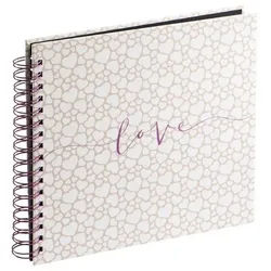 Hama Fotoalbum Spiral-Album "Romance", 28x24 cm, 40 schwarze Seiten beige|braun