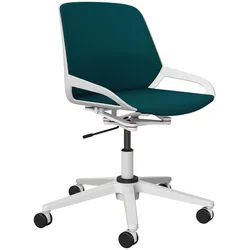 Aeris Drehstuhl , Weiß, Petrol , Metall, Kunststoff , Drehkreuz , 70x68x40 cm , Made in Germany , Typenauswahl, Wippfunktion, Sitzfläche 360° drehbar , Büromöbel, Bürostühle, Drehstühle
