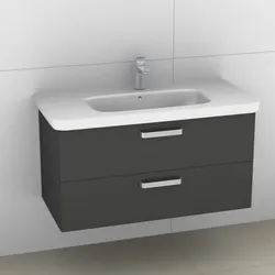 Artiqua 411 Waschtischunterschrank für DuraStyle 232010 Anthrazit Hochglanz, 411-WU2L-D44-7015-51 411-WU2L-D44-7015-51