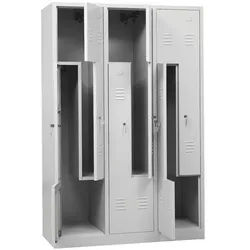 Gürkan Garderobenschrank 120 x 180 cm mit Z-Türen grau, 120x180x50 cm