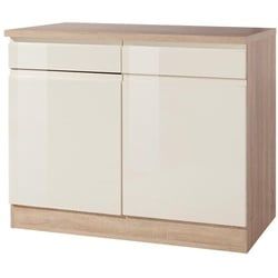Küchenunterschrank 'Cardiff' Creme/Eiche