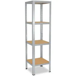 shelfplaza HOME 230x60x60 cm Schwerlastregal in verzinkt mit 4 Böden und 175 kg Traglast pro Boden