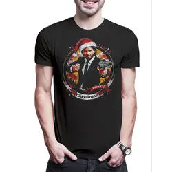 Urban Backwoods Print-Shirt Merry John Christmas Herren T-Shirt Happy Santa X-Mas Claus Wick (1-tlg) Weihnachten Weihnachtsmann Nikolaus Winston schwarz S