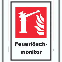 HB-Druck Feuerlöschmonitor Schild A1 Rückseite selbstklebend