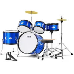 VEVOR Kinderschlagzeug 5-teilig Drum Schlagzeug mit Thron Blau