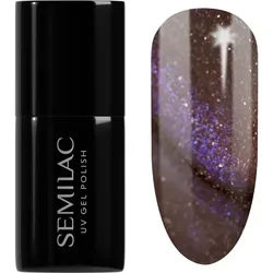 Semilac UV Hybrid Galaxy Flash Gel Nagellack für UV/LED Lampe Farbton 827 AI Brown 7 ml
