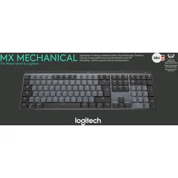 Logitech Tastatur MX Mechanical, Wireless, Bolt, Bluetooth Illuminated, Leise, Taktil, Akku, DE, grafit, Retail