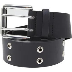 URBAN CLASSICS Ledergürtel Double Eyelet PU Belt schwarz S/M | S/M
