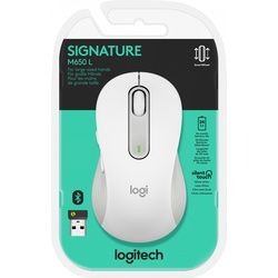 Logitech Maus M650 L, Signature, Wireless, Bolt, Bluetooth, weiss Optisch, 400-4000dpi, 5 Tasten, Right, Large, Retail