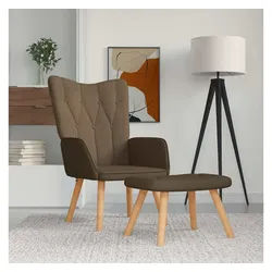 vidaXL Relaxsessel, Relaxsessel mit Hocker Braun Stoff