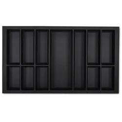 SO-TECH® Besteckeinsatz ORGA-BOX VII schwarz für z.B. Schüller und Schröder Küchen, für Schubladen mit 90 cm Breite, 826 x 474 mm schwarz 82.6 cm x 5.05 cm x 47.4 cm