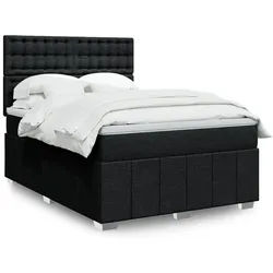 vidaXL Boxspringbett, Boxspringbett mit Matratze Schwarz 160x200 cm Stoff