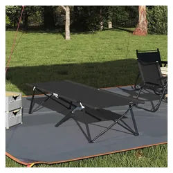 vidaXL Feldbett Klapp Schlafbett fürs Camping Schwarz 206 x 76 x 74 cm schwarz