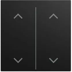 Busch-Jaeger LFAW/A.2.55.11-915 Abdeckung Wippe 2-fach, mit Symbol "Pfeile Auf/Ab", Busch-Trevion, Busch-balance SI, KNX, schwarz matt