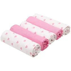 ZOLLNER Spucktuch, (5-tlg., Geschenk-Set), 100% Baumwolle rosa