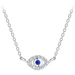 Order & Smile Schmuck Kette mit Anhänger Kette Auge: 925 Silber Halskette Evil Eye, gestempelt silberfarben