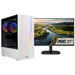 CAPTIVA Power Starter R78-402 TFT Bundle Business-PC-Komplettsystem (27", AMD Ryzen 7 Ryzen 7 5700G, Radeon Graphics, 32 GB RAM, 2000 GB SSD) weiß