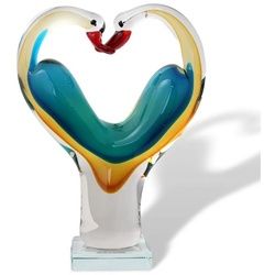 Aubaho Dekofigur Glasskulptur Glasfigur Figur Skulptur Liebe Glas Paar Liebespaar Hochz