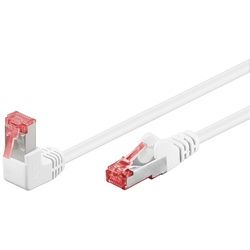 Goobay CAT 6 Patchkabel 1x 90° gewinkelt, S/FTP (PiMF), weiß