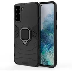 Ring Armor Tough Hybrid Case Cover + Magnetic Holder for Samsung Galaxy S22 + (S22 Plus) Black