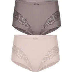Miederslip SUSA "2er Pack Miederslip London", Damen, Gr. 38, bunt (nude frosty lavender), Stoff, Obermaterial: 75% Polyamid PA. 25% Elasthan EL., Unterhosen