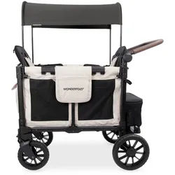 Wonderfold Bollerwagen , Schwarz, Beige , Metall, Kunststoff, Textil , 64x109x113 cm , Freizeit & Co, Gartenspielzeug, Bollerwagen