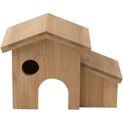 Dehner Nagerhaus Jorgos, Bambus, verschiedene Größen, braun, Fensteröffnung, Versteckmöglichkeit, Nachhaltig 18 cm x 12 cm x 10,5 cm