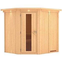 KARIBU Sauna »Maardu«, für 3 Personen, ohne Ofen - beige