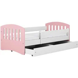 KocotKids »Classic« Bett in weiß/rosa 140x80 cm / mit Bettschublade und Matratze