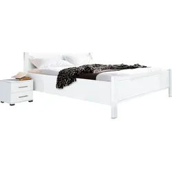 priess Bett Husum Schlafzimmer Jugendzimmer Rahmenbett, mit Komforthöhe verschiedene Ausführungen hochwertige Premium Qualität weiß 150 cm x 208 cm x 85 cm