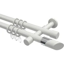 GARDINENSTANGE Prestige Verano 240 cm (geteilt in 2 x 120 cm), 2-läufig, 20 mm Ø Weiß