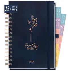Häfft Familienkalender Family-Timer Deluxe 2025/2026 / A5 / 18 Monate