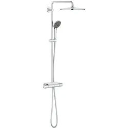 GROHE Vitalio System 310 Duschsystem mit Thermostatbatterie mit Ablage 26401001, Badarmaturen, chrom