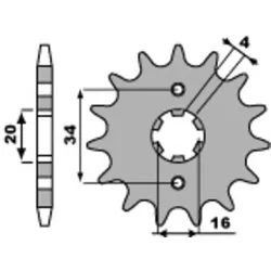 PBR Standard-Stahlkettenrad 263 - 428