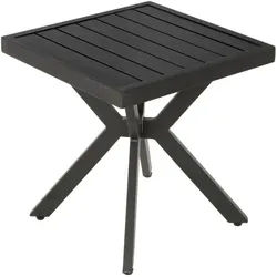 Okwish Beistelltisch 45/45/47 cm dunkelbraun aus Aluminium wetterfest , Dunkelbraun , Metall , 45x47x45 cm , Gartenmöbel, Gartentische, Garten-Beistelltische