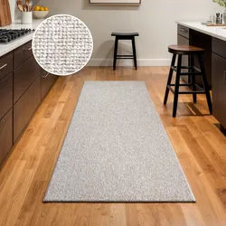 Teppich SANAT "Lora Plus, auch als Läufer", beige, B:60cm H:5mm L:110cm, Kunstfaser, Teppiche, Teppich, Kurzflor, uni, gekettelt, Wohnzimmer, Kinderzimmer