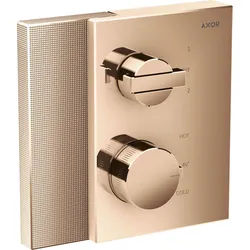 hansgrohe AXOR Edge Thermostat Unterputzmodell mit Ab- und Umstellventil, Diamantschliff, 46761300, Farbe: Polished Red Gold