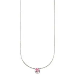 Bruno Banani Kette mit Anhänger Schmuck Geschenk Silber 925 Halsschmuck Halskette Schlangenkette Stein, mit Zirkonia (synth), Korund (synth) oder Spinell (synth) rosa|silberfarben