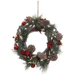 Atmosphera Createur d ́interieur Weihnachtskranz Zapfen 30 cm , Multicolor , Holz , 32 cm , Dekoration, Weihnachtsdekoration, Adventskränze
