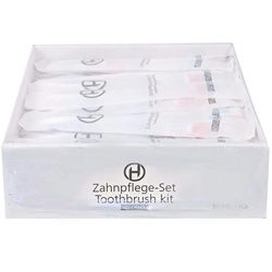 HYGOSTAR 500x Zahnpflege-Set Weiss 14,5 cm lang Zahnbürste Zahncreme Einwegzahnbürste
